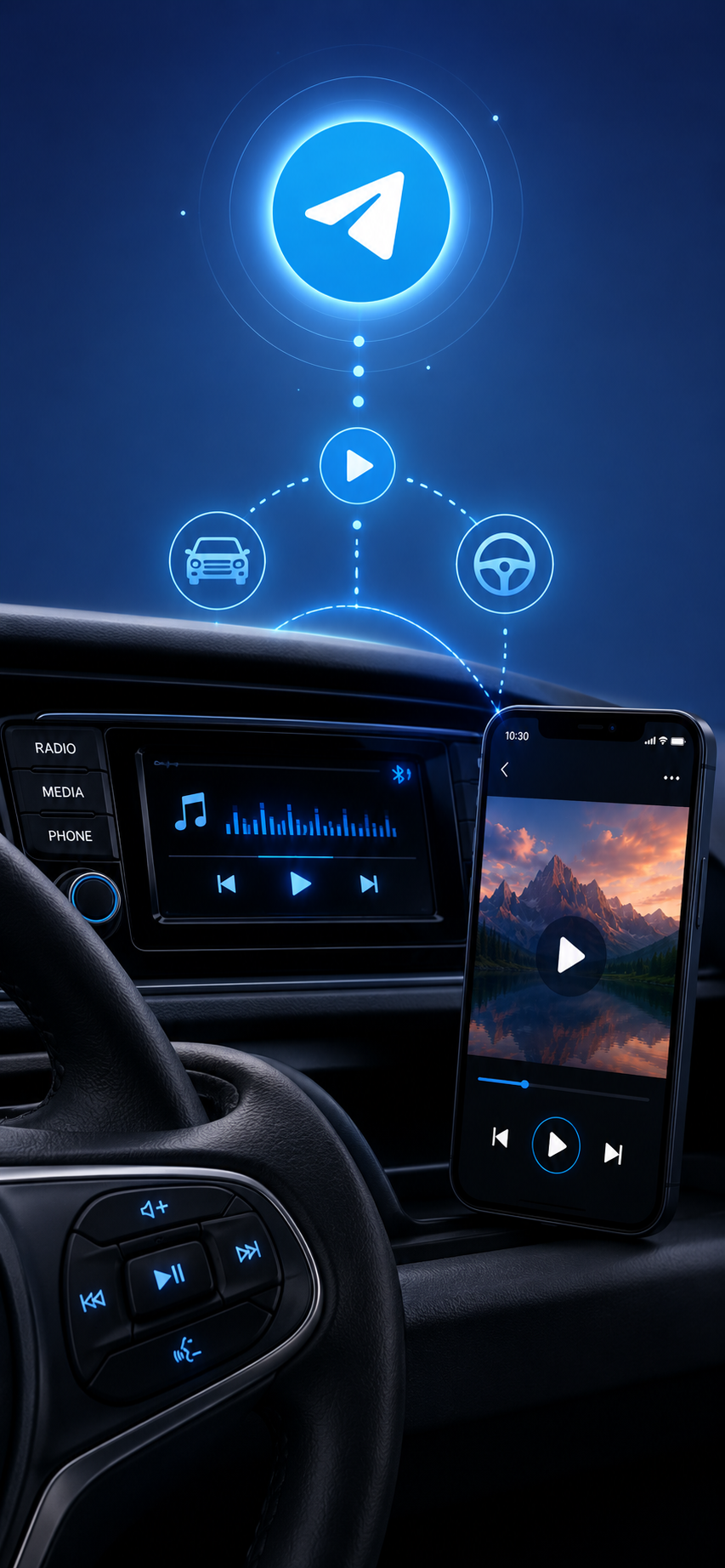 TelStream: escucha tus audios de Telegram en el coche